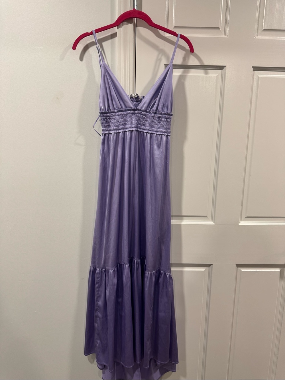 Steve Madden Lavender Slip Maxi Dress with Shirred Waist
